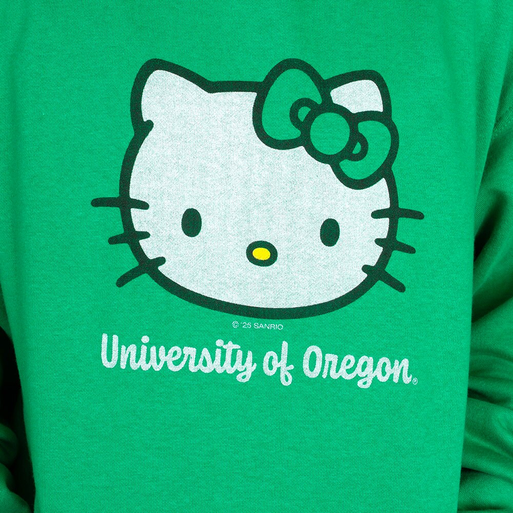 Ducks Spirit, Blue 84, Green, Hoodie, Cotton Blend, Women, Hello Kitty, Pullover, Sweatshirt, 964236
